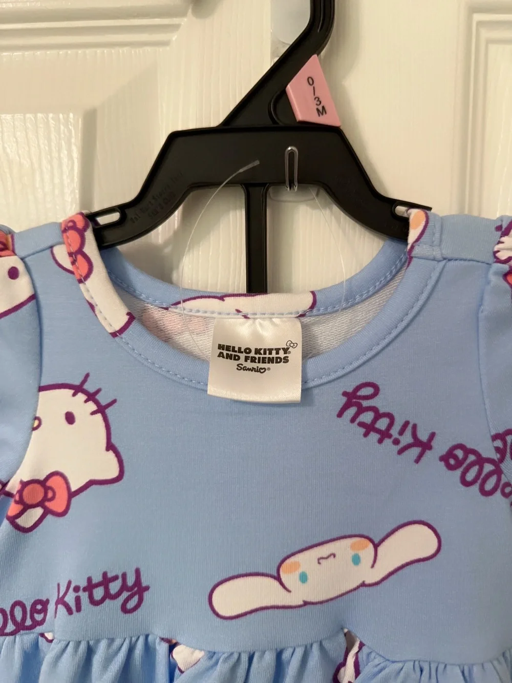 Hello Kitty Baby Girl Viscose Bamboo French Terry Pastel Blue Dress And Panty